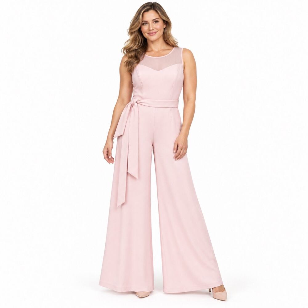 Karl Lagerfeld Paris Blush Pink Wide Leg Jumpsuit Size 12 NWT